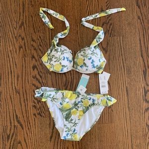 Italian Designer White Lemon 2 piece bikini